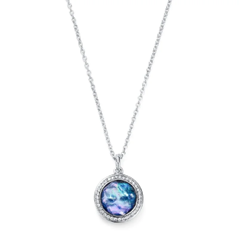 Best necklaces and pendants with opal gemstones for an iridescent glow-Mini Pendant Necklace in Sterling Silver with Diamonds