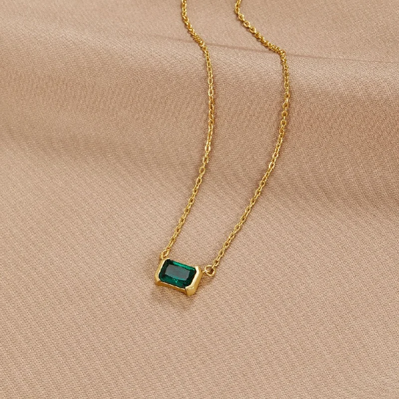 Best necklaces and pendants with floral designs for a feminine and elegant feel-Monica Green Emerald Necklace