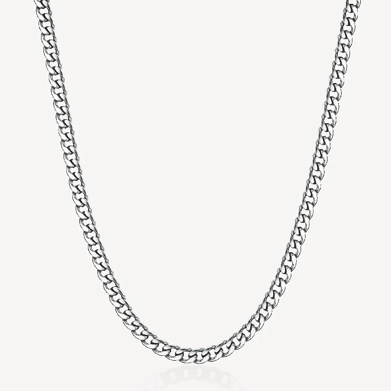 Necklaces and pendants with matching rings for a coordinated set of jewelry-Open Curb Link Necklace in Stainless Steel