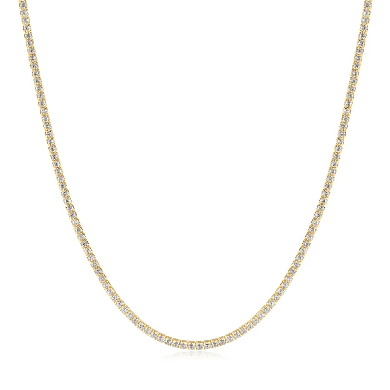 Best necklaces and pendants with sterling silver for an affordable yet stylish choice-Pave Eternity Necklace in Gold Plated Sterling Silver