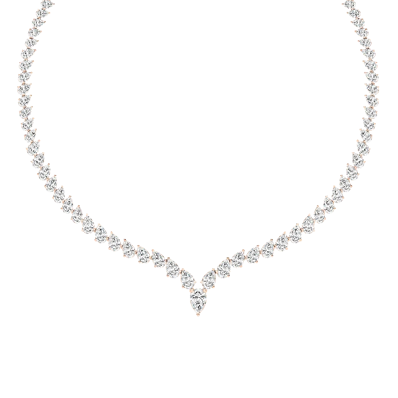 Stunning necklaces and pendants with birthstone pendants for a personal touch-Pear Cut Diamond Necklace