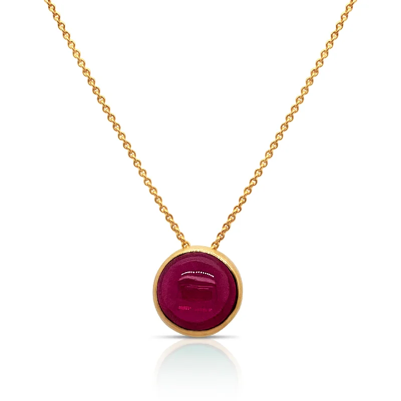 Best necklaces and pendants with matching rings for a coordinated jewelry set-Gemstone Round Astro Pendant In 18K Yellow Gold