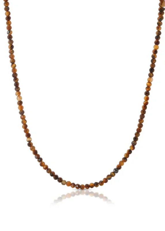 Best necklaces and pendants with personalized coordinates for a special keepsake-Sidekick Beaded Necklace - Tiger's Eye