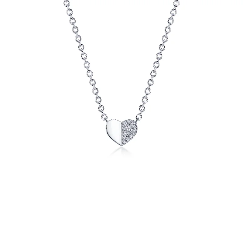 Best necklaces and pendants with cubic zirconia for a budget-friendly dazzling effect-Simulated Diamond Heart Necklace in Sterling Silver