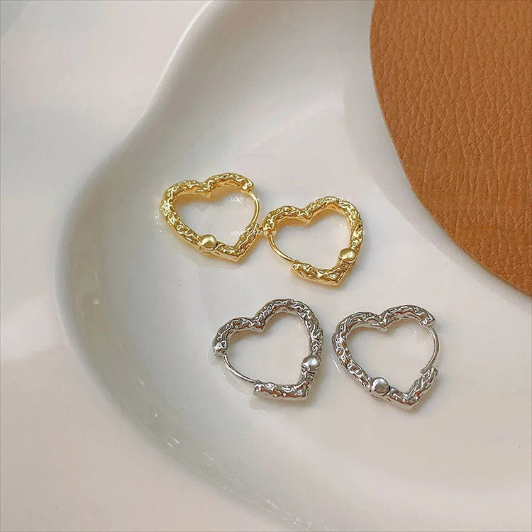 Tarnish Resistant Drop Earrings for Longevity -Wholesale 925 Sterling Silver Heart-shaped Earrings