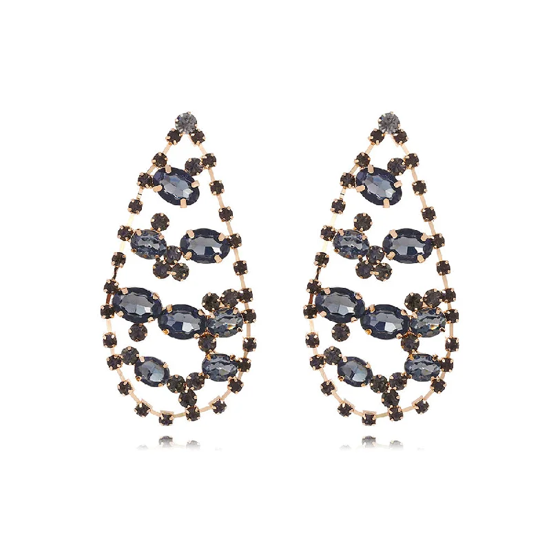 Drop Earrings with Star Motifs -Wholesale Drop-shaped Tassel Retro Super Shiny Full Diamond Earrings