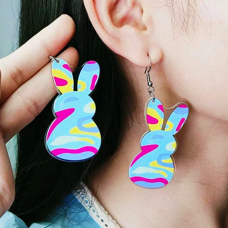 Drop Earrings for Prom Night -Wholesale Easter Rabbit Radish Chicken Acrylic Earrings