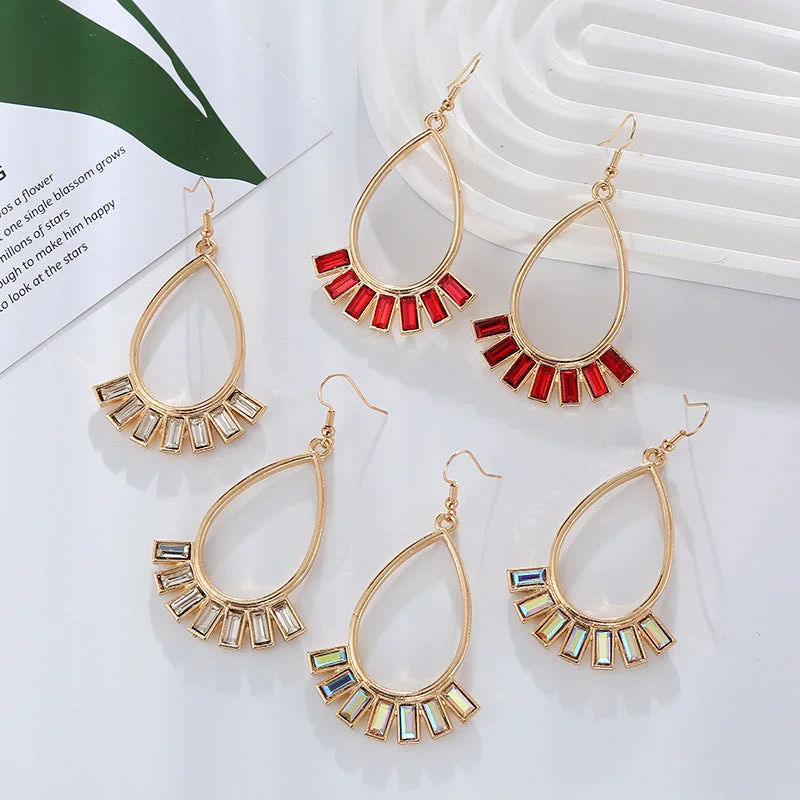 Hippie Drop Earrings with Beads -Wholesale Fan Shaped Diamond Earrings