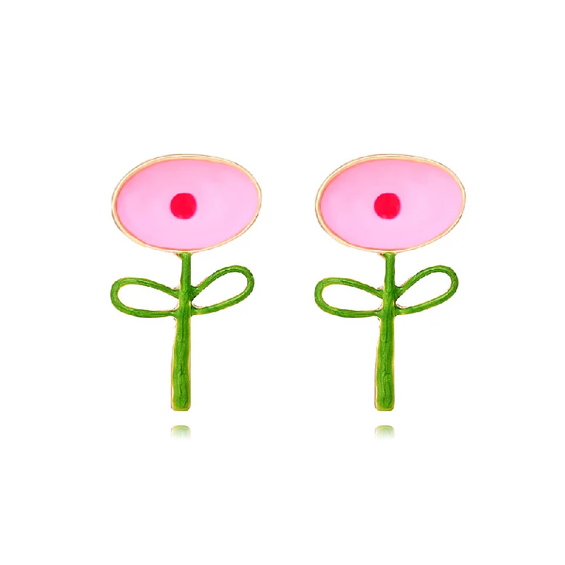 Drop Earrings with Abstract Designs -Wholesale Leaf Flower Alloy Earrings