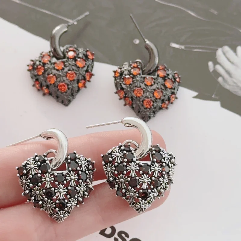 Drop Earrings for Anniversary -Wholesale Love Zircon Earrings