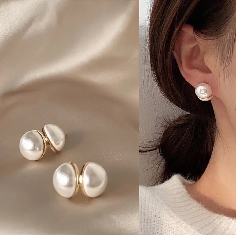 Gemstone Drop Earrings for Color -Wholesale Pearl Ball Alloy Ear Buckles