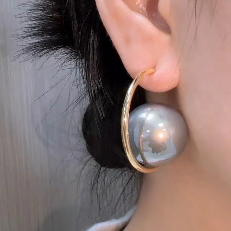 Drop Earrings for Beach Outfit -Wholesale Retro Exaggerated Imitation Pearl Earrings