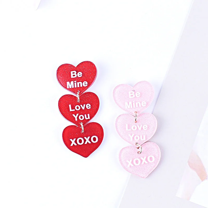 Lead Free Drop Earrings for Health -Wholesale Valentine's Day Love English Letter Acrylic Earrings