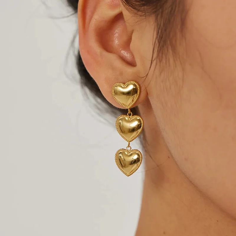 Minimalist Drop Earrings with Simplicity -Wholesale Valentine's Day Multi-Layer Love Simple Alloy Earrings