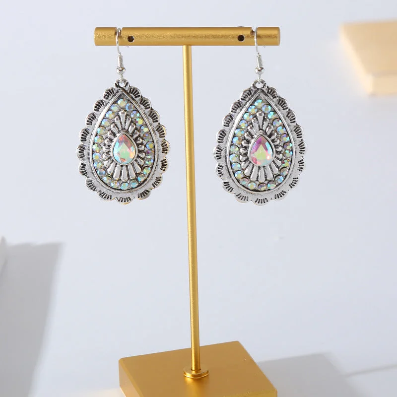 Drop Earrings for School Uniform -Wholesale Vintage Alloy Diamond Earrings