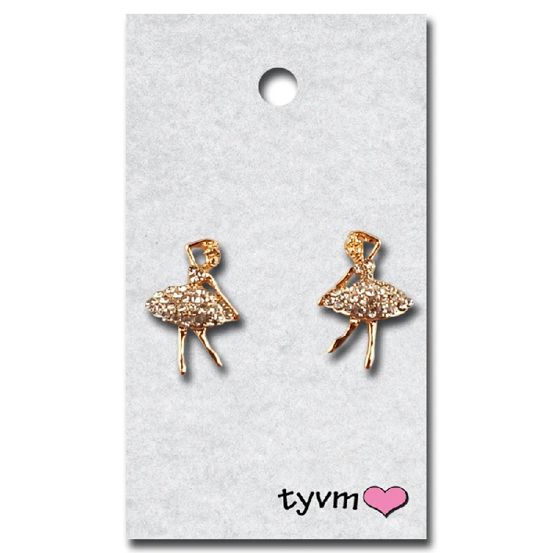 Drop Earrings for Gym Workout -73210 Crystal Ballerina Earrings