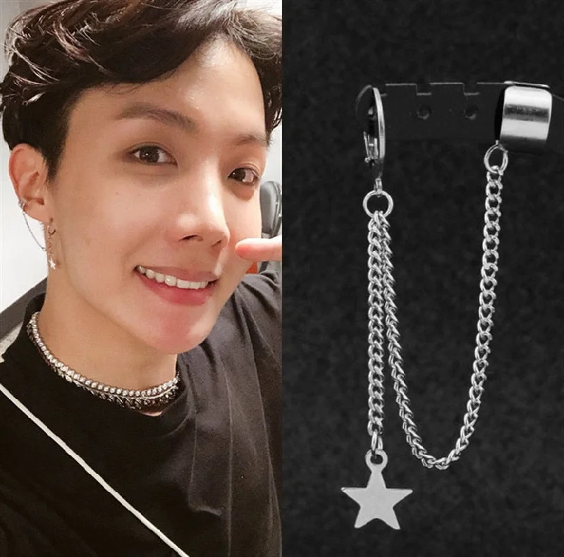 Diamond Drop Earrings for Luxury -BTS JHOPE EARRINGS 1