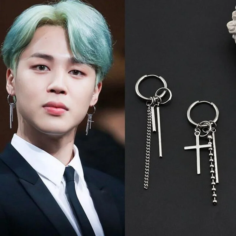 Drop Earrings with Infinity Symbols -BTS JIMIN EARRINGS 5