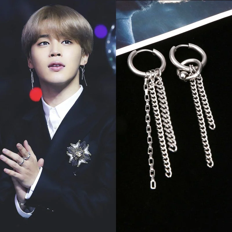 Drop Earrings with Keyhole Designs -BTS JIMIN EARRINGS 7