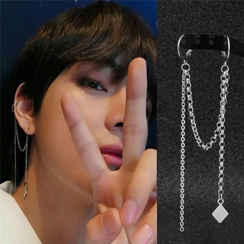 Drop Earrings with Crown Designs -BTS V EARRINGS 1