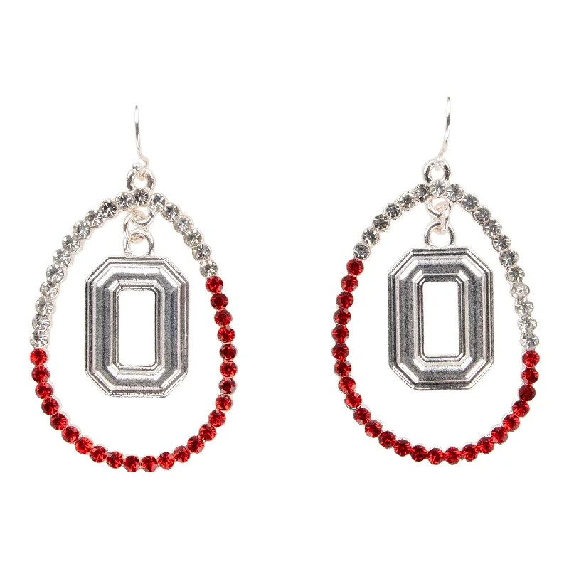 Drop Earrings with Matte Finish -Crystal Loop Earrings