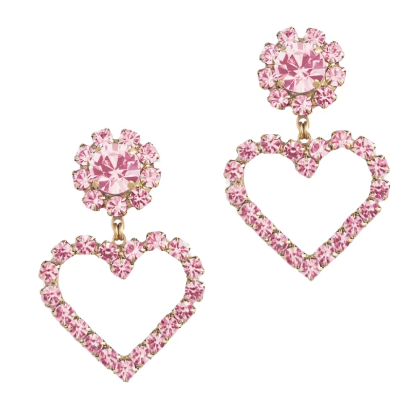 Lightweight Drop Earrings for All Day -Cupid Heart Earrings in Blush