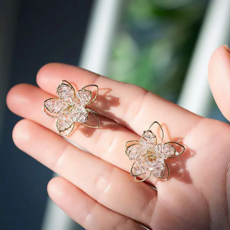 Short Drop Earrings for Subtle -Double Layer Star Earrings