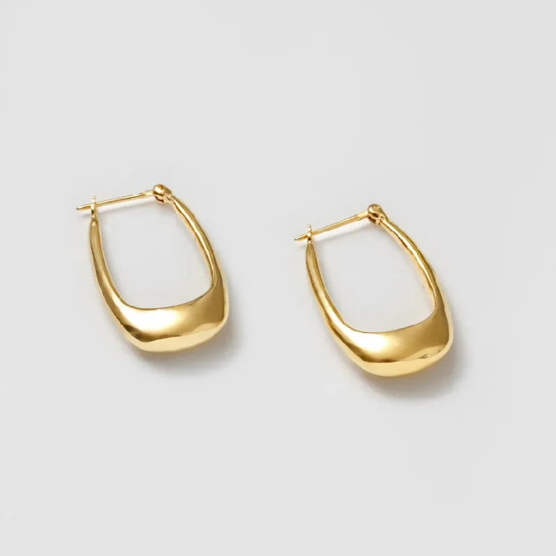 Drop Earrings with Etched Designs -Ellie Earrings (Gold)