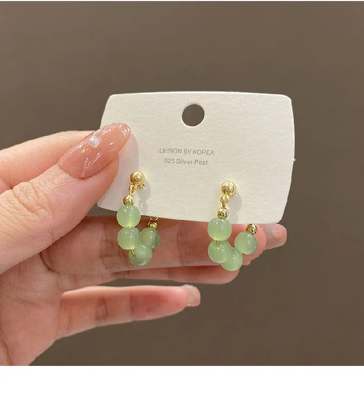 Waterproof Drop Earrings for Outdoor -Green Grapes Earrings