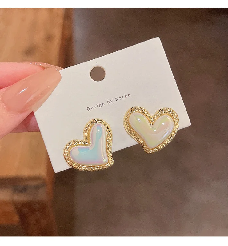 Oval Drop Earrings for Grace -Heart Shape Earrings