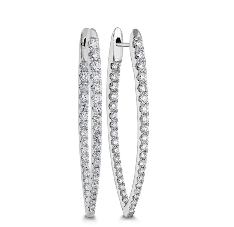 Gemstone and Diamond Drop Earrings for Opulence -MEMOIRE-IMPERIAL DIAMOND HOOPS 1.66TW CHHO25040138W72000