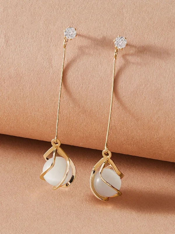 Drop Earrings for Shopping Trip -Rhinestone Decor Ball Drop Earrings