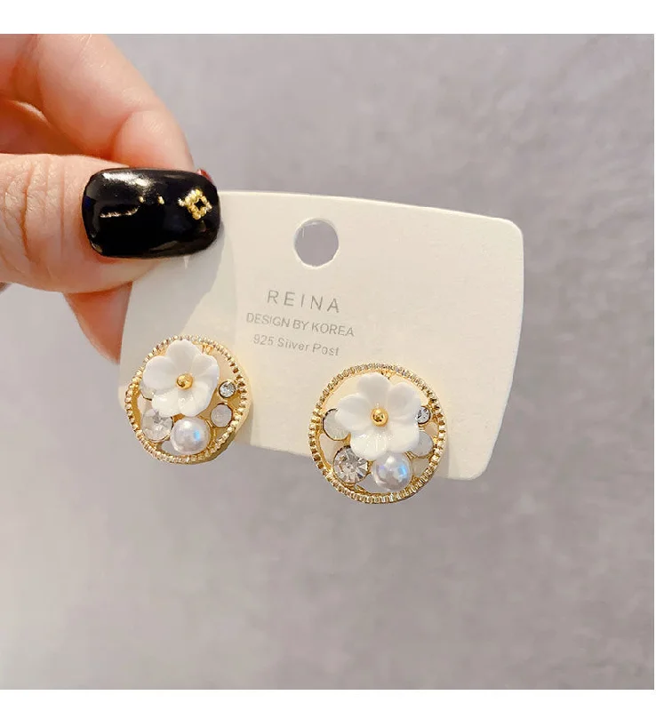 Ethnic Drop Earrings with Tribal Design -Round Flower Earrings