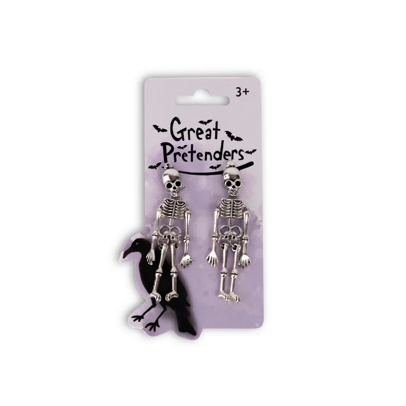 Minimalist Drop Earrings with Simplicity -Spooky Scary Skeleton Clip On Earrings for Kids, 1 Count