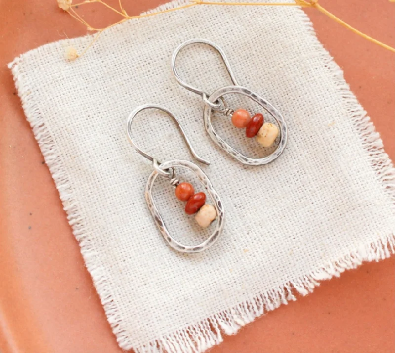 Drop Earrings with Polished Shine -Stacked Earrings in Desert