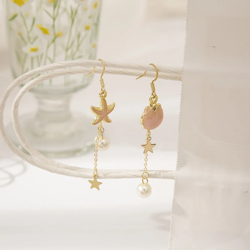 Drop Earrings with Infinity Symbols -Star & Seashell Shape Earrings