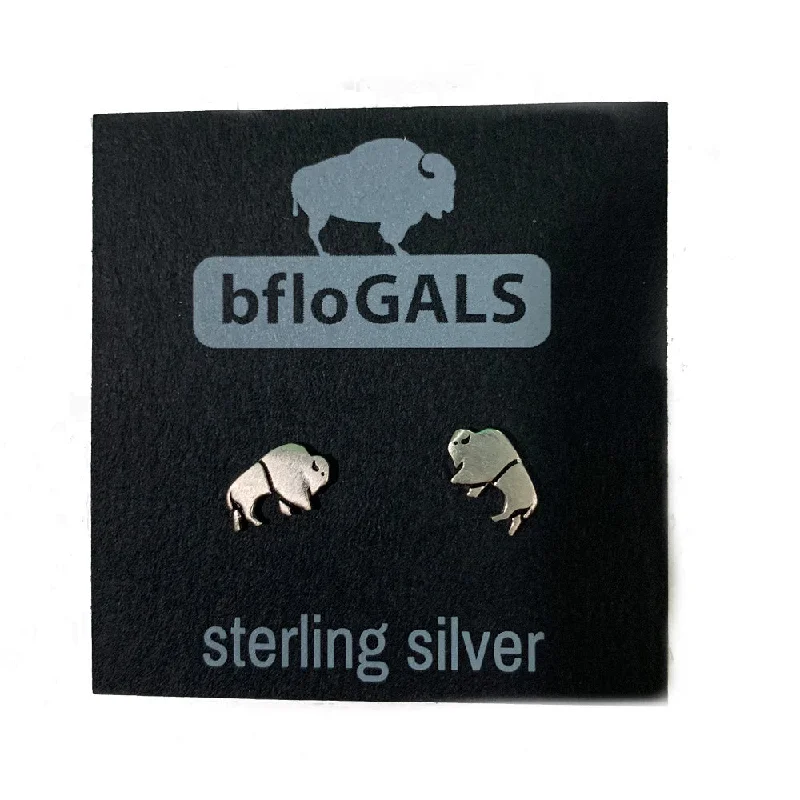 Drop Earrings for Festival Style -Sterling Silver Buffalo Earrings