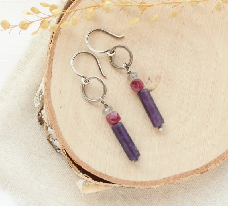 Drop Earrings for School Uniform -Sydney Earrings - in Merlot or Moss