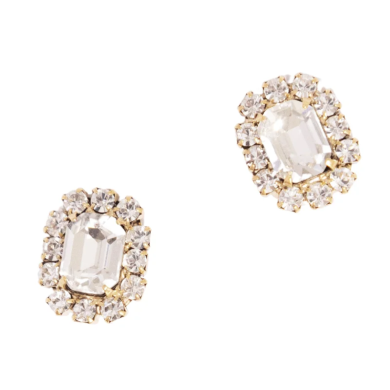 Drop Earrings with Knot Designs -Tati Studs in Crystal